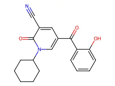 1-Cyclohexyl-5-(2-hydroxybenzoyl)-2-oxo-1,2-dihydropyridine-3-carbonitrile structure