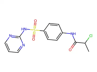 2-chloro-N-[4-(pyrimidin-2-ylsulfamoyl)phenyl]propanamide structure