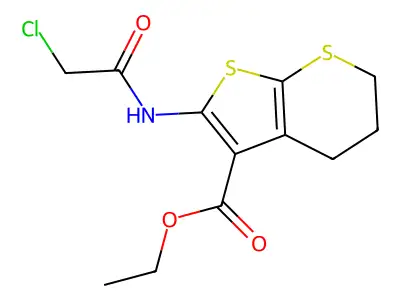 ethyl 2-(2-chloroacetamido)-4H,5H,6H-thieno[2,3-b]thiopyran-3-carboxylate structure