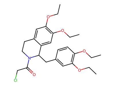 2-chloro-1-{1-[(3,4-diethoxyphenyl)methyl]-6,7-diethoxy-1,2,3,4-tetrahydroisoquinolin-2-yl}ethan-1-one structure