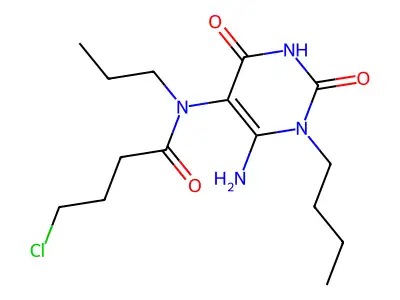 N-(6-amino-1-butyl-2,4-dioxo-1,2,3,4-tetrahydropyrimidin-5-yl)-4-chloro-N-propylbutanamide structure