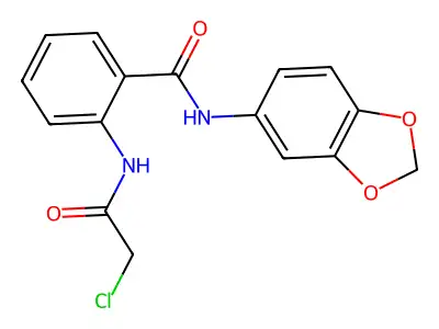 N-1,3-Benzodioxol-5-yl-2-((2-chloroacetyl)amino)benzamide structure