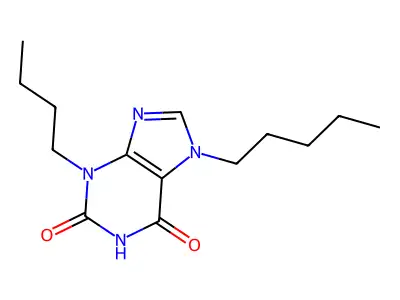 3-butyl-7-pentyl-2,3,6,7-tetrahydro-1H-purine-2,6-dione structure