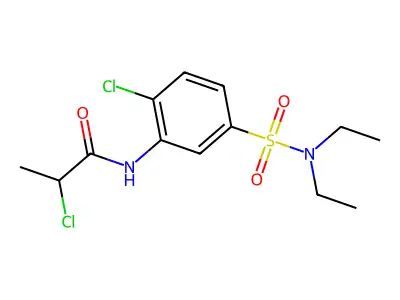 2-chloro-N-[2-chloro-5-(diethylsulfamoyl)phenyl]propanamide structure