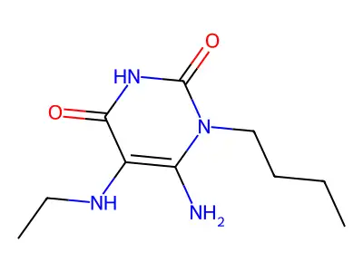 6-Amino-1-butyl-5-(ethylamino)-1,2,3,4-tetrahydropyrimidine-2,4-dione structure