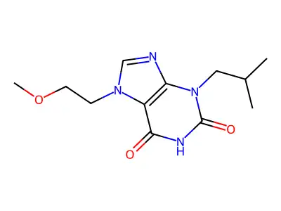 3,7-Dihydro-7-(2-methoxyethyl)-3-(2-methylpropyl)-1H-purine-2,6-dione structure