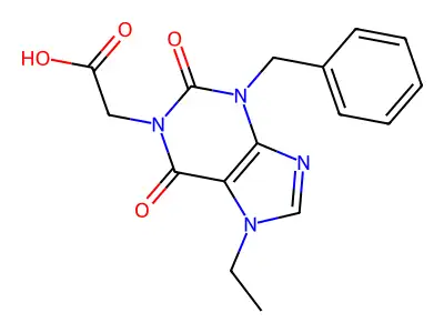 2-(3-Benzyl-7-ethyl-2,6-dioxo-2,3,6,7-tetrahydro-1H-purin-1-yl)acetic acid structure