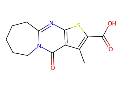 3-methyl-4-oxo-4,6,7,8,9,10-hexahydrothieno[2',3':4,5]pyrimido[1,2-a]azepine-2-carboxylic acid structure