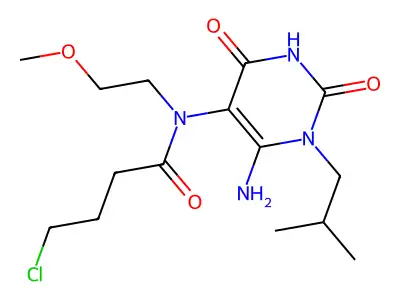 N-(6-Amino-1-isobutyl-2,4-dioxo-1,2,3,4-tetrahydro-pyrimidin-5-yl)-4-chloro-N-(2-methoxy-ethyl)-butyramide structure