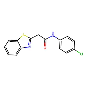 2-(1,3-benzothiazol-2-yl)-N-(4-chlorophenyl)acetamide structure