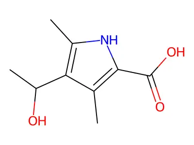4-(1-hydroxyethyl)-3,5-dimethyl-1H-pyrrole-2-carboxylic Acid structure