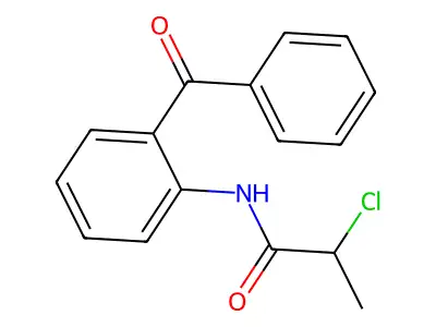 N-(2-benzoylphenyl)-2-chloropropanamide structure