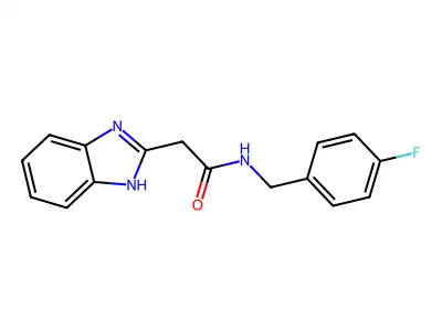2-(1H-1,3-benzodiazol-2-yl)-N-[(4-fluorophenyl)methyl]acetamide structure