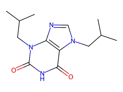 3,7-bis(2-methylpropyl)-2,3,6,7-tetrahydro-1H-purine-2,6-dione structure