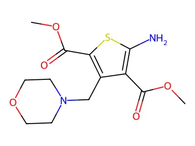 2,4-Dimethyl 5-amino-3-(morpholin-4-ylmethyl)thiophene-2,4-dicarboxylate structure