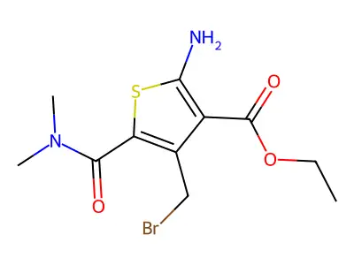 Ethyl 2-amino-4-(bromomethyl)-5-(dimethylcarbamoyl)thiophene-3-carboxylate structure