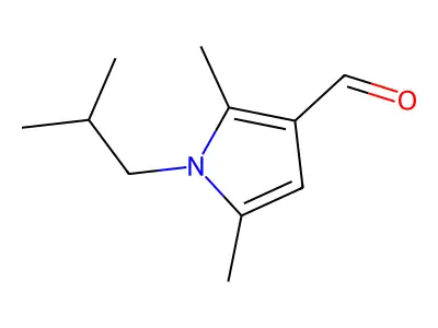 2,5-dimethyl-1-(2-methylpropyl)-1H-pyrrole-3-carbaldehyde structure