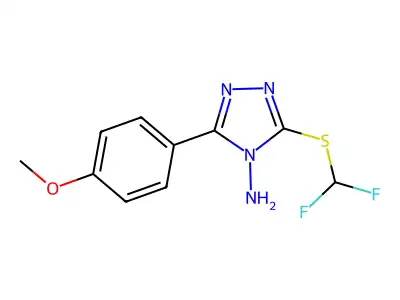 3-[(difluoromethyl)sulfanyl]-5-(4-methoxyphenyl)-4H-1,2,4-triazol-4-amine structure