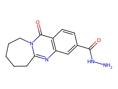 12-oxo-6H,7H,8H,9H,10H,12H-azepino[2,1-b]quinazoline-3-carbohydrazide structure