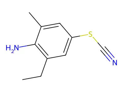 [(4-Amino-3-ethyl-5-methylphenyl)sulfanyl]formonitrile structure