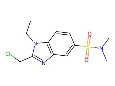 2-(chloromethyl)-1-ethyl-N,N-dimethyl-1H-1,3-benzodiazole-5-sulfonamide structure