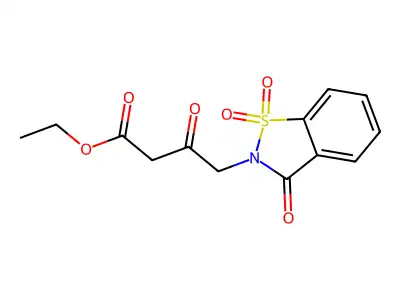 Ethyl 3-oxo-4-(1,1,3-trioxo-2,3-dihydro-1,2-benzothiazol-2-yl)butanoate structure