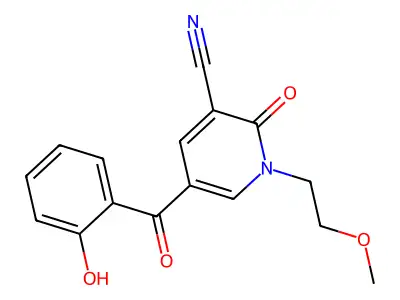 5-(2-Hydroxybenzoyl)-1-(2-methoxyethyl)-2-oxo-1,2-dihydropyridine-3-carbonitrile structure