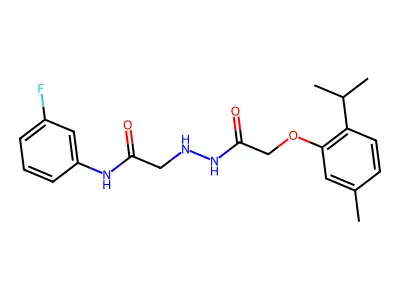 N-(3-fluorophenyl)-2-[2-[2-(5-methyl-2-propan-2-ylphenoxy)acetyl]hydrazinyl]acetamide structure