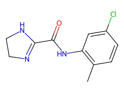 N-(5-chloro-2-methylphenyl)-4,5-dihydro-1H-imidazole-2-carboxamide structure