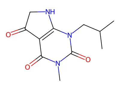 3-methyl-1-(2-methylpropyl)-1H,2H,3H,4H,5H,6H,7H-pyrrolo[2,3-d]pyrimidine-2,4,5-trione structure