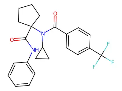 N-cyclopropyl-N-[1-(phenylcarbamoyl)cyclopentyl]-4-(trifluoromethyl)benzamide structure