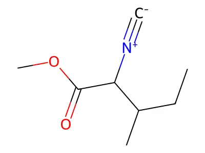 Methyl 2-isocyano-3-methylpentanoate structure