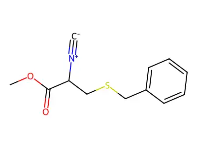 2-Isocyano-3-(benzylthio)propionic acid methyl ester structure