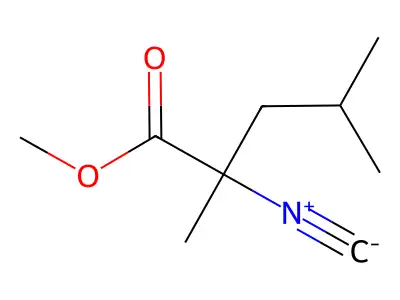 2-Isocyano-2,4-dimethylpentanoic acid methyl ester structure