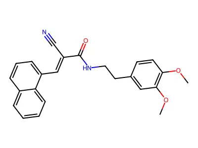 2-cyano-N-[2-(3,4-dimethoxyphenyl)ethyl]-3-(naphthalen-1-yl)prop-2-enamide structure
