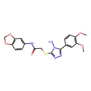 2-{[4-amino-5-(3,4-dimethoxyphenyl)-4H-1,2,4-triazol-3-yl]sulfanyl}-N-(1,3-benzodioxol-5-yl)acetamide structure