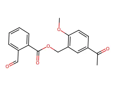 (5-Acetyl-2-methoxyphenyl)methyl 2-formylbenzoate structure