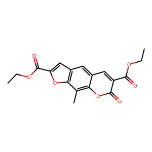 7H-Furo(3,2-g)(1)benzopyran-2,6-dicarboxylic acid, 9-methyl-7-oxo-, diethyl ester structure