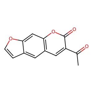 7H-Furo(3,2-g)(1)benzopyran-7-one, 6-acetyl- structure