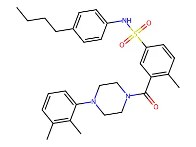 N-(4-butylphenyl)-3-[[4-(2,3-dimethylphenyl)-1-piperazinyl]carbonyl]-4-methylBenzenesulfonamide structure