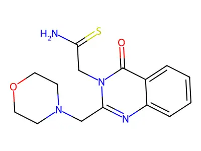 2-{2-[(Morpholin-4-yl)methyl]-4-oxo-3,4-dihydroquinazolin-3-yl}ethanethioamide structure