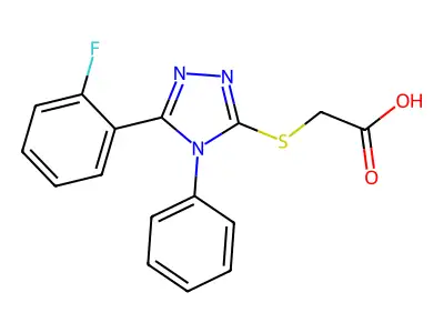2-{[5-(2-fluorophenyl)-4-phenyl-4H-1,2,4-triazol-3-yl]sulfanyl}acetic acid structure