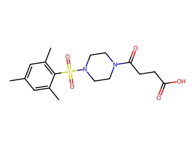 4-Oxo-4-[4-(2,4,6-trimethylbenzenesulfonyl)piperazin-1-yl]butanoic acid structure