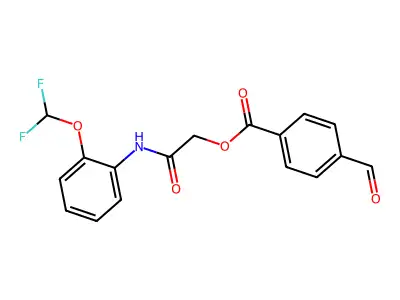 [2-[2-(Difluoromethoxy)anilino]-2-oxoethyl] 4-formylbenzoate structure