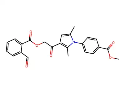 [2-[1-(4-methoxycarbonylphenyl)-2,5-dimethylpyrrol-3-yl]-2-oxoethyl] 2-formylbenzoate structure
