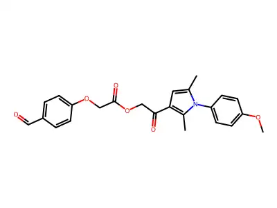 [2-[1-(4-methoxyphenyl)-2,5-dimethylpyrrol-3-yl]-2-oxoethyl] 2-(4-formylphenoxy)acetate structure