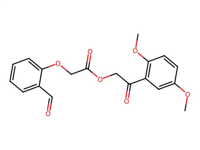 [2-(2,5-Dimethoxyphenyl)-2-oxoethyl] 2-(2-formylphenoxy)acetate structure
