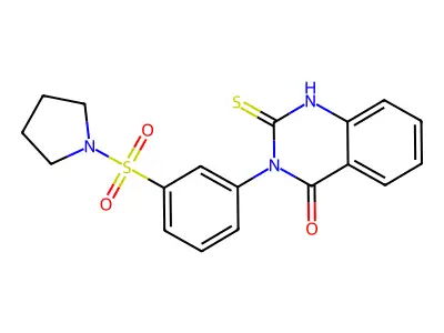 3-[3-(Pyrrolidine-1-sulfonyl)phenyl]-2-sulfanyl-3,4-dihydroquinazolin-4-one structure