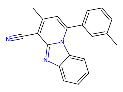 3-Methyl-1-(3-methylphenyl)pyrido[1,2-a]benzimidazole-4-carbonitrile structure