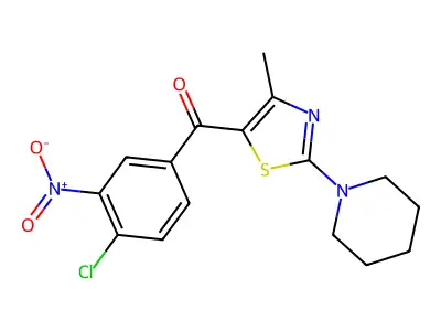 1-[5-(4-Chloro-3-nitrobenzoyl)-4-methyl-1,3-thiazol-2-yl]piperidine structure